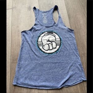 Project X Heathered Blue Tank Top Size Medium